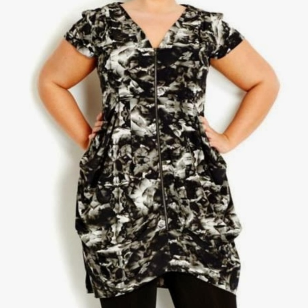 LAST CHANCE! City Chic Zip-Front Tunic Dress